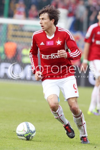  06.10.2013 KRAKOW <br />PILKA NOZNA POLSKA T-MOBILE EKSTRAKLASA SEZON 2013/2014 FOOTBALL POLISH EKSTRAKLASA SEASON 2013/2014 WISLA KRAKOW - LEGIA WARSZAWA<br />N/Z RAFAL BOGUSKI SYLWETKA <br /> 