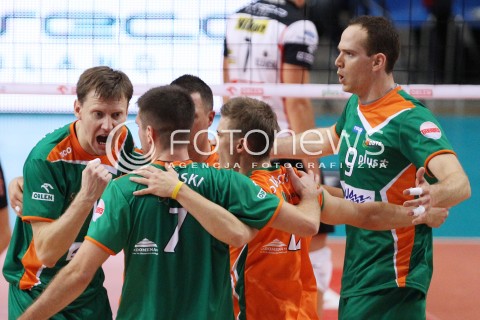  11.10.2013 RZESZOW<br />SIATKOWKA PLUS LIGA 2013/2014 MEN VOLLEYBALL POLAND POLISH PLUSLIGA LEAGUE SEASON 2013/2014 <br />MECZ ASSECO RESOVIA RZESZOW - BBTS BIELSKO BIALA <br />N/Z GRZEGORZ KOKOCINSKI JOSE LUIS GONZALEZ RADOSC EMOCJE <br /> 