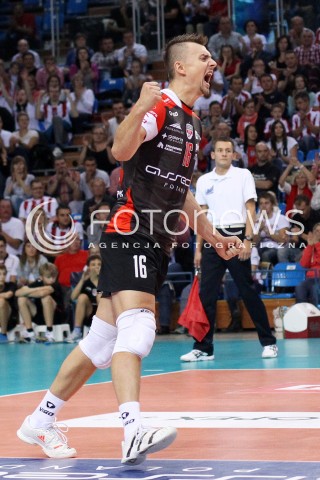  11.10.2013 RZESZOW<br />SIATKOWKA PLUS LIGA 2013/2014 MEN VOLLEYBALL POLAND POLISH PLUSLIGA LEAGUE SEASON 2013/2014 <br />MECZ ASSECO RESOVIA RZESZOW - BBTS BIELSKO BIALA <br />N/Z KRZYSZTOF IGNACZAK RADOSC EMOCJE SYLWETKA <br /> 