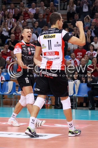  11.10.2013 RZESZOW<br />SIATKOWKA PLUS LIGA 2013/2014 MEN VOLLEYBALL POLAND POLISH PLUSLIGA LEAGUE SEASON 2013/2014 <br />MECZ ASSECO RESOVIA RZESZOW - BBTS BIELSKO BIALA <br />N/Z KRZYSZTOF IGNACZAK FABIAN DRZYZGA RADOSC EMOCJE <br /> 