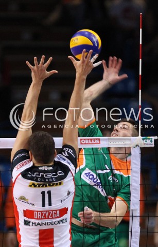  11.10.2013 RZESZOW<br />SIATKOWKA PLUS LIGA 2013/2014 MEN VOLLEYBALL POLAND POLISH PLUSLIGA LEAGUE SEASON 2013/2014 <br />MECZ ASSECO RESOVIA RZESZOW - BBTS BIELSKO BIALA <br />N/Z MICHAL BLONSKI FABIAN DRZYZGA <br /> 