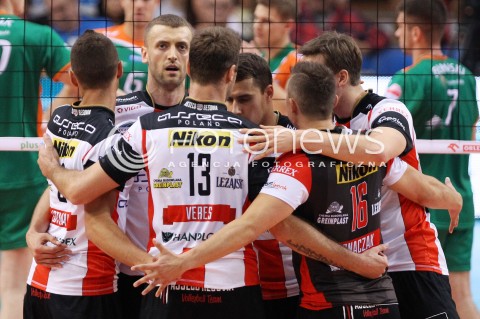  11.10.2013 RZESZOW<br />SIATKOWKA PLUS LIGA 2013/2014 MEN VOLLEYBALL POLAND POLISH PLUSLIGA LEAGUE SEASON 2013/2014 <br />MECZ ASSECO RESOVIA RZESZOW - BBTS BIELSKO BIALA <br />N/Z LUKASZ PERLOWSKI FABIAN DRZYZGA RADOSC EMOCJE <br /> 
