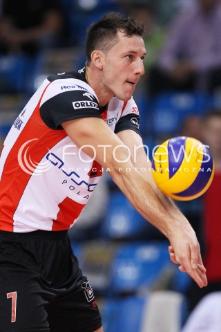  11.10.2013 RZESZOW<br />SIATKOWKA PLUS LIGA 2013/2014 MEN VOLLEYBALL POLAND POLISH PLUSLIGA LEAGUE SEASON 2013/2014 <br />MECZ ASSECO RESOVIA RZESZOW - BBTS BIELSKO BIALA <br />N/Z OLIEG ACHREM SYLWETKA<br /> 