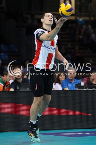  11.10.2013 RZESZOW<br />SIATKOWKA PLUS LIGA 2013/2014 MEN VOLLEYBALL POLAND POLISH PLUSLIGA LEAGUE SEASON 2013/2014 <br />MECZ ASSECO RESOVIA RZESZOW - BBTS BIELSKO BIALA <br />N/Z DAWID KONARSKI SYLWETKA<br /> 