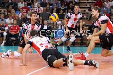  11.10.2013 RZESZOW<br />SIATKOWKA PLUS LIGA 2013/2014 MEN VOLLEYBALL POLAND POLISH PLUSLIGA LEAGUE SEASON 2013/2014 <br />MECZ ASSECO RESOVIA RZESZOW - BBTS BIELSKO BIALA <br />N/Z PETER VERES OLIEG ACHREM PIOTR NOWAKOWSKI DAWID KONARSKI <br /> 