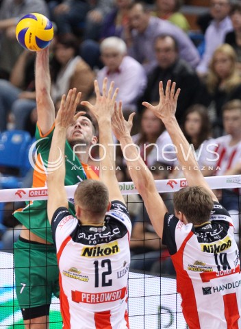  11.10.2013 RZESZOW<br />SIATKOWKA PLUS LIGA 2013/2014 MEN VOLLEYBALL POLAND POLISH PLUSLIGA LEAGUE SEASON 2013/2014 <br />MECZ ASSECO RESOVIA RZESZOW - BBTS BIELSKO BIALA <br />N/Z MICHAL BLONSKI LUKASZ PERLOWSKI JOCHEN SCHOPS <br /> 