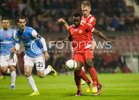  25.10.2013 LODZ PILKA NOZNA T-MOBILE EKSTRAKLASA SEZON 2013/2014 FOOTBALL POLISH EKSTRAKLASA SEASON WIDZEW LODZ - CRACOVIA KRAKOW N/Z PRINCEWILL OKACHI SLAWOMIR SZELIGA   