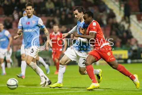  25.10.2013 LODZ PILKA NOZNA T-MOBILE EKSTRAKLASA SEZON 2013/2014 FOOTBALL POLISH EKSTRAKLASA SEASON WIDZEW LODZ - CRACOVIA KRAKOW N/Z PRINCEWILL OKACHI SLAWOMIR SZELIGA   