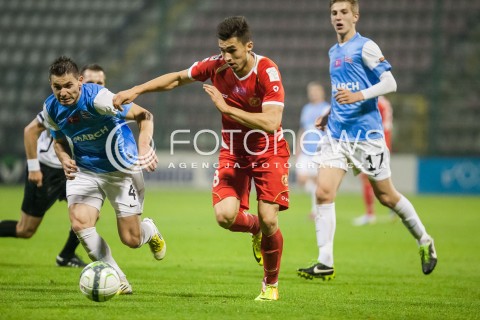  25.10.2013 LODZ PILKA NOZNA T-MOBILE EKSTRAKLASA SEZON 2013/2014 FOOTBALL POLISH EKSTRAKLASA SEASON WIDZEW LODZ - CRACOVIA KRAKOW N/Z KRYSTIAN NOWAK VLADIMIR BOLJEVIC  
