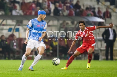  25.10.2013 LODZ PILKA NOZNA T-MOBILE EKSTRAKLASA SEZON 2013/2014 FOOTBALL POLISH EKSTRAKLASA SEASON WIDZEW LODZ - CRACOVIA KRAKOW N/Z MILOS KOSANOVIC ALEX BRUNO   