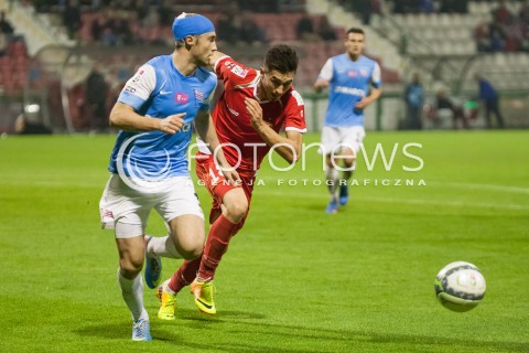  25.10.2013 LODZ PILKA NOZNA T-MOBILE EKSTRAKLASA SEZON 2013/2014 FOOTBALL POLISH EKSTRAKLASA SEASON WIDZEW LODZ - CRACOVIA KRAKOW N/Z KRYSTIAN NOWAK MILOS KOSANOVIC   