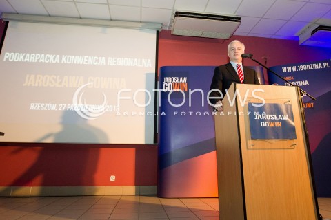 27.10.2013 RZESZOW<br />
KONWENCJA REGIONALNA JAROSLAWA GOWINA PT. GODZINA DLA POLSKI W RZESZOWIE<br />
N/Z JAROSLAW GOWIN<br />
 