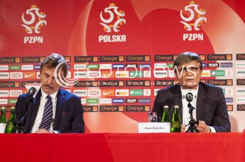  29.10.2013 WARSZAWA KONFERENCJA PZPN Z UDZIALEM NOWEGO SELEKCJONERA REPREZENTACJI POLSKI ADAMA NAWALKI I PREZESA PZPN ZBIGNIEWA BONKA N/Z ADAM NAWALKA  