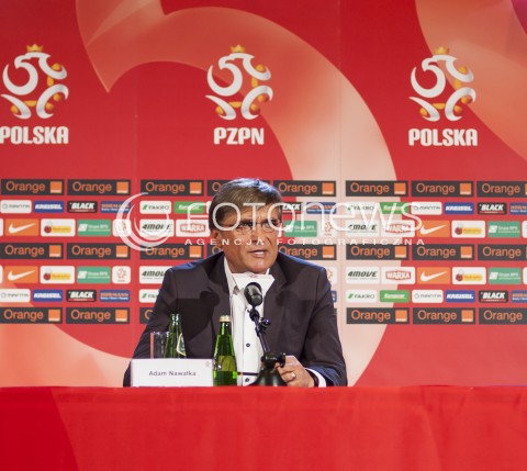  29.10.2013 WARSZAWA KONFERENCJA PZPN Z UDZIALEM NOWEGO SELEKCJONERA REPREZENTACJI POLSKI ADAMA NAWALKI I PREZESA PZPN ZBIGNIEWA BONKA N/Z ADAM NAWALKA  