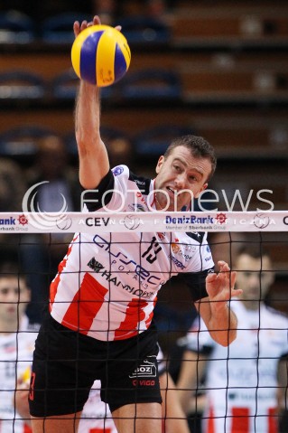  30.10.2013 RZESZOW POLAND<br />SIATKOWKA LIGA MISTRZOW MEN CEV VOLLEYBALL CHAMPIONS LEAGUE 2013 MATCH<br />ASSECO RESOVIA - BUDVANSKA RIVIJERA BUDVA<br />N/Z PETER VERES SYLWETKA<br /> 