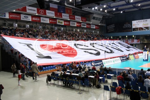  30.10.2013 RZESZOW POLAND<br />SIATKOWKA LIGA MISTRZOW MEN CEV VOLLEYBALL CHAMPIONS LEAGUE 2013 MATCH<br />ASSECO RESOVIA - BUDVANSKA RIVIJERA BUDVA<br />N/Z BANER OPRAWA SEKTOROWKA KIBICE DOPING I LOVE SOVIA<br /> 