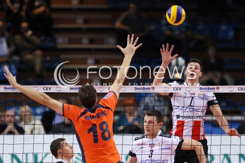  30.10.2013 RZESZOW POLAND<br />SIATKOWKA LIGA MISTRZOW MEN CEV VOLLEYBALL CHAMPIONS LEAGUE 2013 MATCH<br />ASSECO RESOVIA - BUDVANSKA RIVIJERA BUDVA<br />N/Z OLIEG ACHREM MILAN MARKOVIC <br /> 