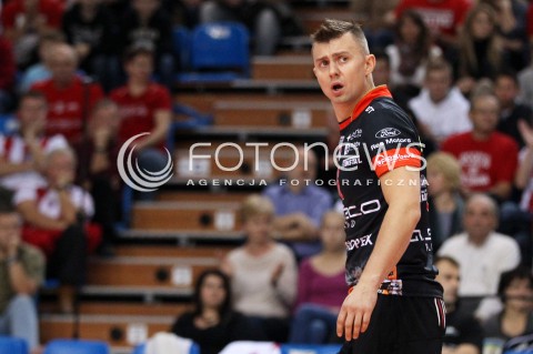  30.10.2013 RZESZOW POLAND<br />SIATKOWKA LIGA MISTRZOW MEN CEV VOLLEYBALL CHAMPIONS LEAGUE 2013 MATCH<br />ASSECO RESOVIA - BUDVANSKA RIVIJERA BUDVA<br />N/Z KRZYSZTOF IGNACZAK ZLOSC EMOCJE<br /> 