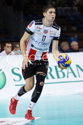  30.10.2013 RZESZOW POLAND<br />SIATKOWKA LIGA MISTRZOW MEN CEV VOLLEYBALL CHAMPIONS LEAGUE 2013 MATCH<br />ASSECO RESOVIA - BUDVANSKA RIVIJERA BUDVA<br />N/Z NIKOLAY PENCZEV PENCHEV SYLWETKA <br /> 