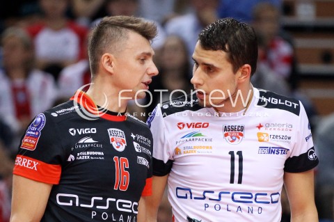  30.10.2013 RZESZOW POLAND<br />SIATKOWKA LIGA MISTRZOW MEN CEV VOLLEYBALL CHAMPIONS LEAGUE 2013 MATCH<br />ASSECO RESOVIA - BUDVANSKA RIVIJERA BUDVA<br />N/Z FABIAN DRZYZGA KRZYSZTOF IGNACZAK <br /> 