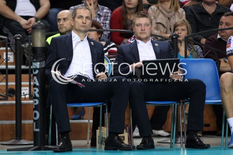  30.10.2013 RZESZOW POLAND<br />SIATKOWKA LIGA MISTRZOW MEN CEV VOLLEYBALL CHAMPIONS LEAGUE 2013 MATCH<br />ASSECO RESOVIA - BUDVANSKA RIVIJERA BUDVA<br />N/Z ANDRZEJ KOWAL ( TRENER ) MARCIN OGONOWSKI ( II TRENER ) <br /> 