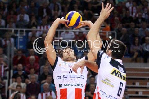  30.10.2013 RZESZOW POLAND<br />SIATKOWKA LIGA MISTRZOW MEN CEV VOLLEYBALL CHAMPIONS LEAGUE 2013 MATCH<br />ASSECO RESOVIA - BUDVANSKA RIVIJERA BUDVA<br />N/Z FABIAN DRZYZGA GRZEGORZ KOSOK <br /> 