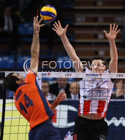  30.10.2013 RZESZOW POLAND<br />SIATKOWKA LIGA MISTRZOW MEN CEV VOLLEYBALL CHAMPIONS LEAGUE 2013 MATCH<br />ASSECO RESOVIA - BUDVANSKA RIVIJERA BUDVA<br />N/Z JOCHEN SCHOPS ALEKSANDAR MINIC <br /> 