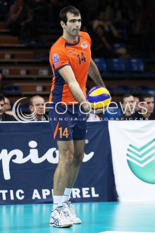  30.10.2013 RZESZOW POLAND<br />SIATKOWKA LIGA MISTRZOW MEN CEV VOLLEYBALL CHAMPIONS LEAGUE 2013 MATCH<br />ASSECO RESOVIA - BUDVANSKA RIVIJERA BUDVA<br />N/Z ALEKSANDAR MINIC SYLWETKA <br /> 