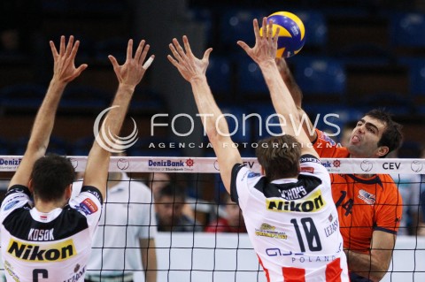  30.10.2013 RZESZOW POLAND<br />SIATKOWKA LIGA MISTRZOW MEN CEV VOLLEYBALL CHAMPIONS LEAGUE 2013 MATCH<br />ASSECO RESOVIA - BUDVANSKA RIVIJERA BUDVA<br />N/Z ALEKSANDAR MINIC GRZEGORZ KOSOK JOCHEN SCHOPS <br /> 