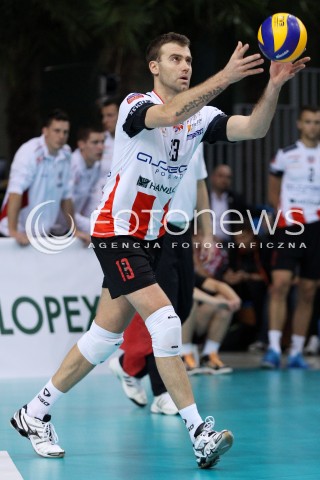  30.10.2013 RZESZOW POLAND<br />SIATKOWKA LIGA MISTRZOW MEN CEV VOLLEYBALL CHAMPIONS LEAGUE 2013 MATCH<br />ASSECO RESOVIA - BUDVANSKA RIVIJERA BUDVA<br />N/Z PETER VERES SYLWETKA <br /> 