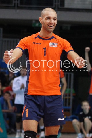  30.10.2013 RZESZOW POLAND<br />SIATKOWKA LIGA MISTRZOW MEN CEV VOLLEYBALL CHAMPIONS LEAGUE 2013 MATCH<br />ASSECO RESOVIA - BUDVANSKA RIVIJERA BUDVA<br />N/Z VOJIN CACIC RADOSC EMOCJE <br /> 