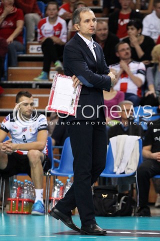  30.10.2013 RZESZOW POLAND<br />SIATKOWKA LIGA MISTRZOW MEN CEV VOLLEYBALL CHAMPIONS LEAGUE 2013 MATCH<br />ASSECO RESOVIA - BUDVANSKA RIVIJERA BUDVA<br />N/Z ANDRZEJ KOWAL ( TRENER ) SYLWETKA <br /> 