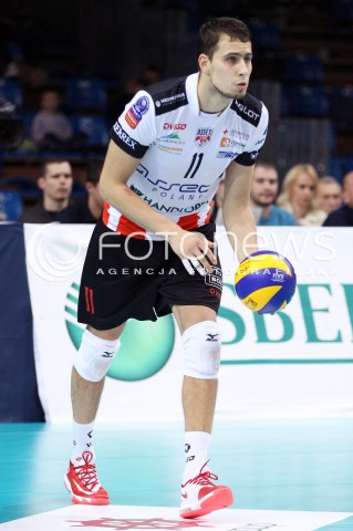  30.10.2013 RZESZOW POLAND<br />SIATKOWKA LIGA MISTRZOW MEN CEV VOLLEYBALL CHAMPIONS LEAGUE 2013 MATCH<br />ASSECO RESOVIA - BUDVANSKA RIVIJERA BUDVA<br />N/Z FABIAN DRZYZGA SYLWETKA <br /> 