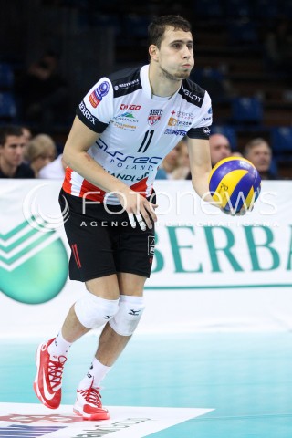  30.10.2013 RZESZOW POLAND<br />SIATKOWKA LIGA MISTRZOW MEN CEV VOLLEYBALL CHAMPIONS LEAGUE 2013 MATCH<br />ASSECO RESOVIA - BUDVANSKA RIVIJERA BUDVA<br />N/Z FABIAN DRZYZGA SYLWETKA <br /> 