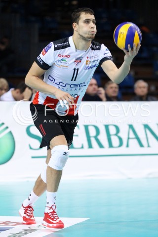 30.10.2013 RZESZOW POLAND<br />SIATKOWKA LIGA MISTRZOW MEN CEV VOLLEYBALL CHAMPIONS LEAGUE 2013 MATCH<br />ASSECO RESOVIA - BUDVANSKA RIVIJERA BUDVA<br />N/Z FABIAN DRZYZGA SYLWETKA <br /> 
