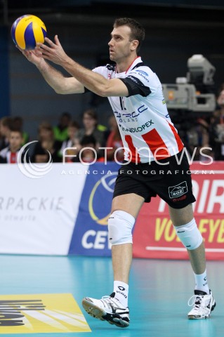  30.10.2013 RZESZOW POLAND<br />SIATKOWKA LIGA MISTRZOW MEN CEV VOLLEYBALL CHAMPIONS LEAGUE 2013 MATCH<br />ASSECO RESOVIA - BUDVANSKA RIVIJERA BUDVA<br />N/Z PETER VERES SYLWETKA <br /> 