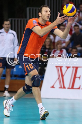 30.10.2013 RZESZOW POLAND<br />SIATKOWKA LIGA MISTRZOW MEN CEV VOLLEYBALL CHAMPIONS LEAGUE 2013 MATCH<br />ASSECO RESOVIA - BUDVANSKA RIVIJERA BUDVA<br />N/Z MILAN MARKOVIC SYLWETKA <br /> 