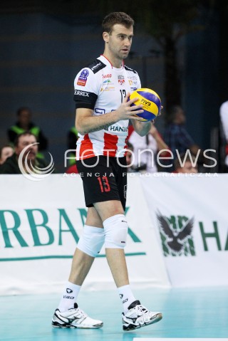  30.10.2013 RZESZOW POLAND<br />SIATKOWKA LIGA MISTRZOW MEN CEV VOLLEYBALL CHAMPIONS LEAGUE 2013 MATCH<br />ASSECO RESOVIA - BUDVANSKA RIVIJERA BUDVA<br />N/Z PETER VERES SYLWETKA <br /> 