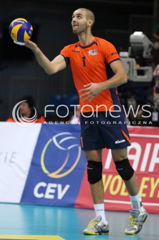  30.10.2013 RZESZOW POLAND<br />SIATKOWKA LIGA MISTRZOW MEN CEV VOLLEYBALL CHAMPIONS LEAGUE 2013 MATCH<br />ASSECO RESOVIA - BUDVANSKA RIVIJERA BUDVA<br />N/Z VOJIN CACIC SYLWETKA <br /> 