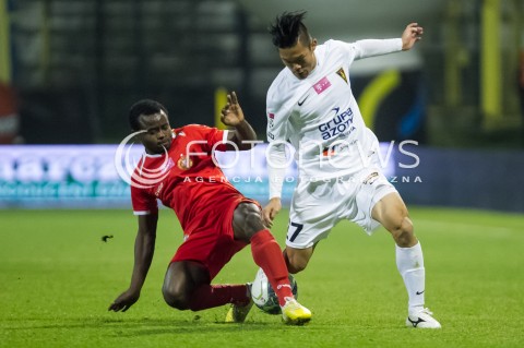  02.11.2013 LODZ PILKA NOZNA T-MOBILE EKSTRAKLASA SEZON 2013/2014 FOOTBALL POLISH EKSTRAKLASA SEASON WIDZEW LODZ - POGON SZCZECIN N/Z PRINCEWILL OKACHI AKAHOSHI TAKAFUMI   