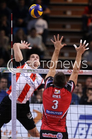  02.11.2013 RZESZOW <br />SIATKOWKA PLUS LIGA 2013/2014 MEN VOLLEYBALL POLAND POLISH PLUSLIGA LEAGUE SEASON 2013/2014 <br />MECZ ASSECO RESOVIA RZESZOW - TRANSFER BYDGOSZCZ<br />N/Z DAWID KONARSKI MARCIN WIKA <br /> 