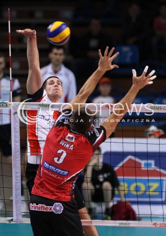  02.11.2013 RZESZOW <br />SIATKOWKA PLUS LIGA 2013/2014 MEN VOLLEYBALL POLAND POLISH PLUSLIGA LEAGUE SEASON 2013/2014 <br />MECZ ASSECO RESOVIA RZESZOW - TRANSFER BYDGOSZCZ<br />N/Z DAWID KONARSKI MARCIN WIKA <br /> 