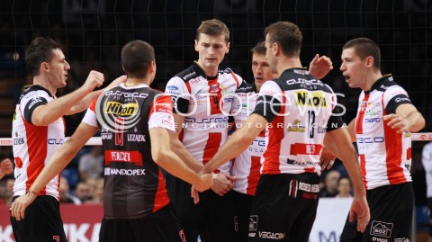  02.11.2013 RZESZOW <br />SIATKOWKA PLUS LIGA 2013/2014 MEN VOLLEYBALL POLAND POLISH PLUSLIGA LEAGUE SEASON 2013/2014 <br />MECZ ASSECO RESOVIA RZESZOW - TRANSFER BYDGOSZCZ<br />N/Z PIOTR NOWAKOWSKI OLIEG ACHREM MATEUSZ MASLOWSKI LUKAS TICHACEK DAWID KONARSKI RADOSC EMOCJE <br /> 