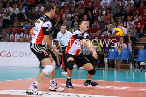  02.11.2013 RZESZOW <br />SIATKOWKA PLUS LIGA 2013/2014 MEN VOLLEYBALL POLAND POLISH PLUSLIGA LEAGUE SEASON 2013/2014 <br />MECZ ASSECO RESOVIA RZESZOW - TRANSFER BYDGOSZCZ<br />N/Z OLIEG ACHREM PETER VERES <br /> 