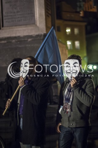  05.11.2013 WARSZAWA MARSZ MILIONA MASEK N/Z ANONIMOWI ANONYMOUS  