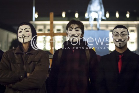  05.11.2013 WARSZAWA MARSZ MILIONA MASEK N/Z ANONIMOWI ANONYMOUS  