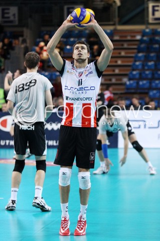  06.11.2013 RZESZOW POLAND <br />SIATKOWKA LIGA MISTRZOW MEN CEV VOLLEYBALL CHAMPIONS LEAGUE 2013 MATCH<br />ASSECO RESOVIA -  JIHOSTROJ CESKE BUDEJOVICE<br />N/Z FABIAN DRZYZGA SYLWETKA <br /> 