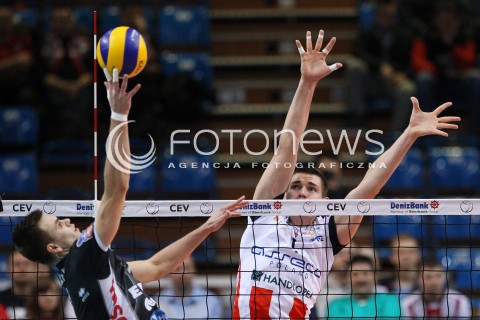  06.11.2013 RZESZOW POLAND <br />SIATKOWKA LIGA MISTRZOW MEN CEV VOLLEYBALL CHAMPIONS LEAGUE 2013 MATCH<br />ASSECO RESOVIA -  JIHOSTROJ CESKE BUDEJOVICE<br />N/Z DAWID KONARSKI PETR MICHALEK <br /> 
