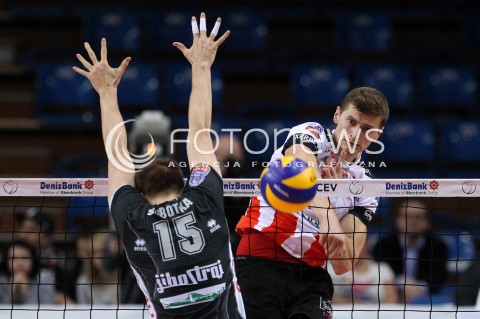  06.11.2013 RZESZOW POLAND <br />SIATKOWKA LIGA MISTRZOW MEN CEV VOLLEYBALL CHAMPIONS LEAGUE 2013 MATCH<br />ASSECO RESOVIA -  JIHOSTROJ CESKE BUDEJOVICE<br />N/Z PIOTR NOWAKOWSKI VLADIMIR SOBOTKA <br /> 
