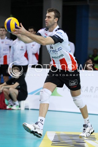  06.11.2013 RZESZOW POLAND <br />SIATKOWKA LIGA MISTRZOW MEN CEV VOLLEYBALL CHAMPIONS LEAGUE 2013 MATCH<br />ASSECO RESOVIA -  JIHOSTROJ CESKE BUDEJOVICE<br />N/Z PETER VERES SYLWETKA <br /> 